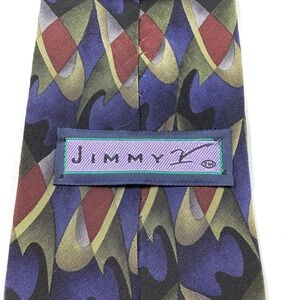 Jimmy Z Men's Silk Necktie Abstract Geometric Multicolor